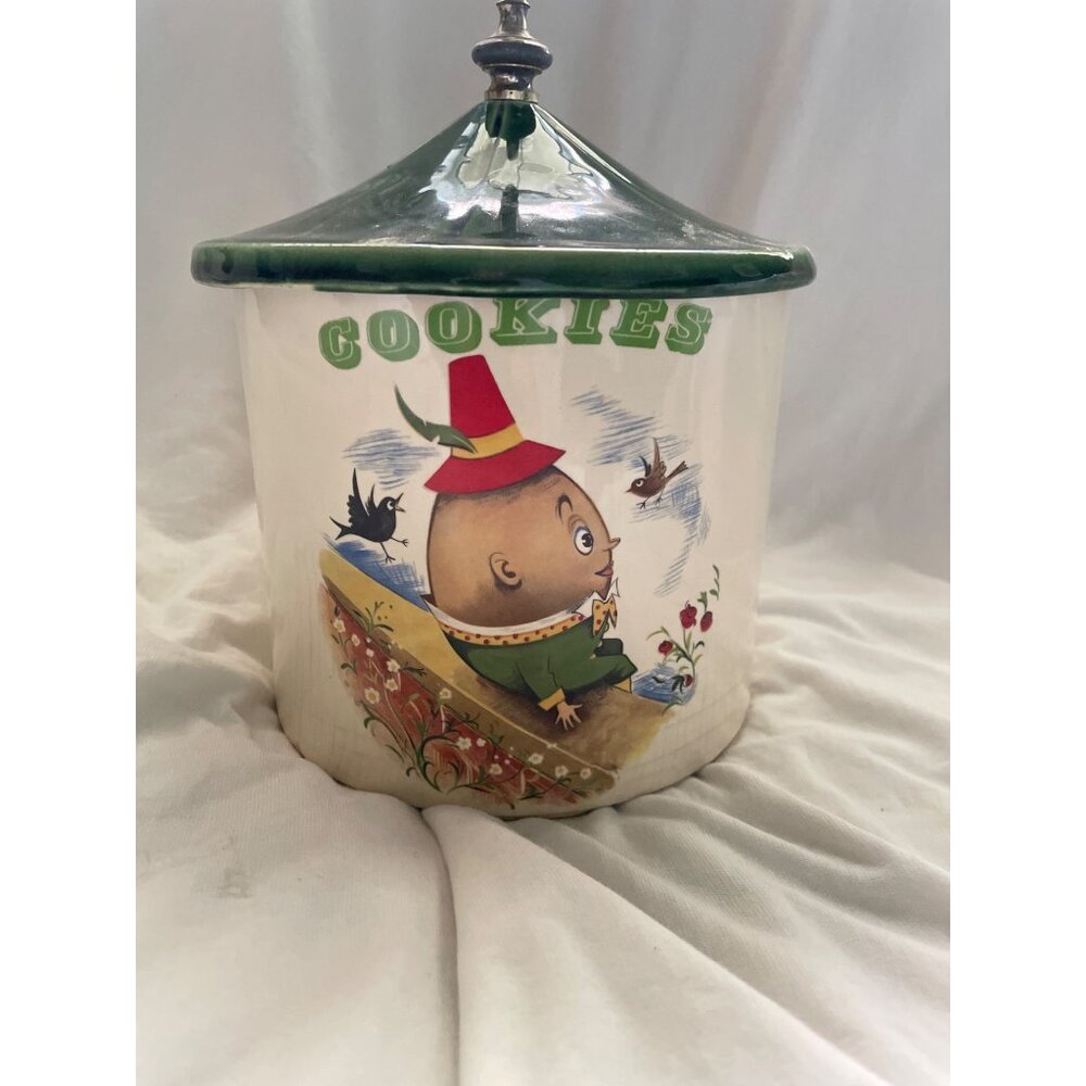 Vintage McCoy Humpty Dumpty Cookie Jar Lid Featuring Animal Motifs Ceramic Rare